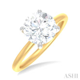1/20 ctw Circular Shape Round Cut Diamond Semi Mount Engagement Ring in 14K Yellow and White Gold
